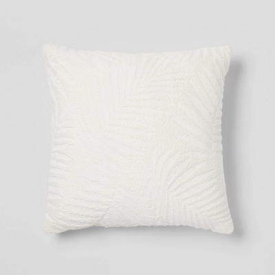 Woven Cotton Palm Square Throw Pillow Ivory - Threshold™