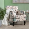 Vynxaria Contemporary Club Chair Button-Tufted Diamond Stitch, Nailhead Accents, Turned Birch Wood Legs, 28"W×31.75"D×35"H - 4 of 4