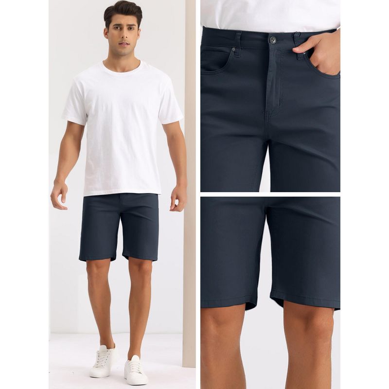 Lars Amadeus Men's Classic Fit Summer Flat Front Business Dress Chino Short, 4 of 6
