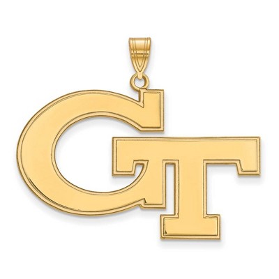 Black Bow Jewelry 14k Yellow Gold Georgia Tech Yellow Jackets NCAA Extra Large Pendant