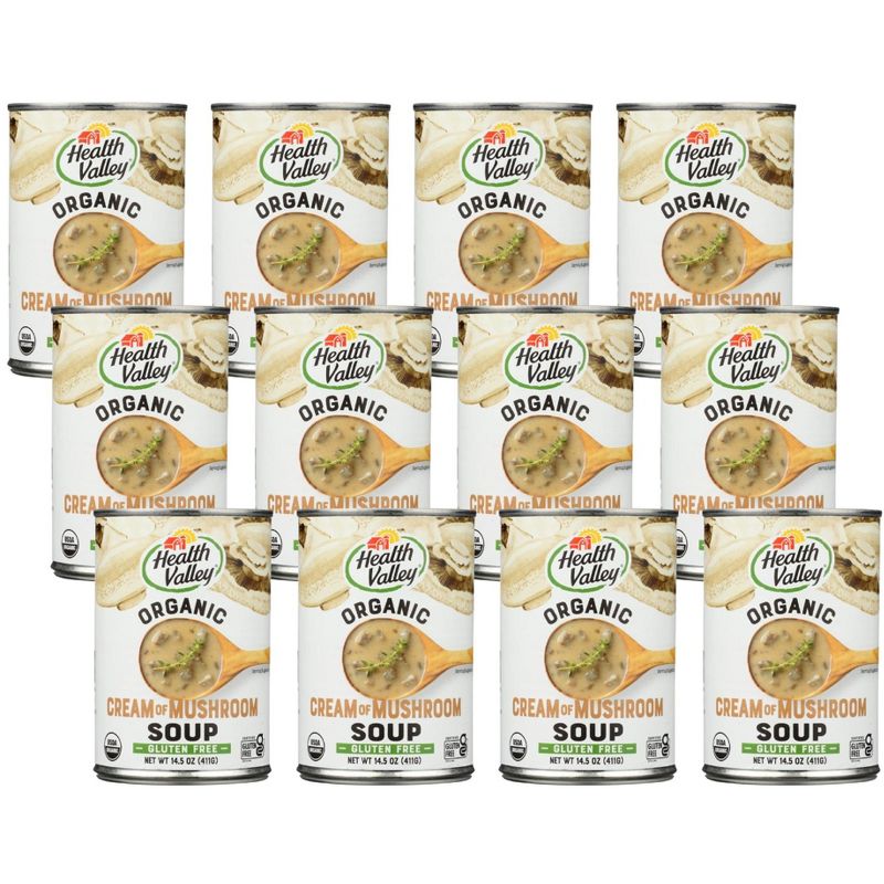 Health Valley Organic Cream of Mushroom Soup - Case of 12/14.5 oz, 1 of 7