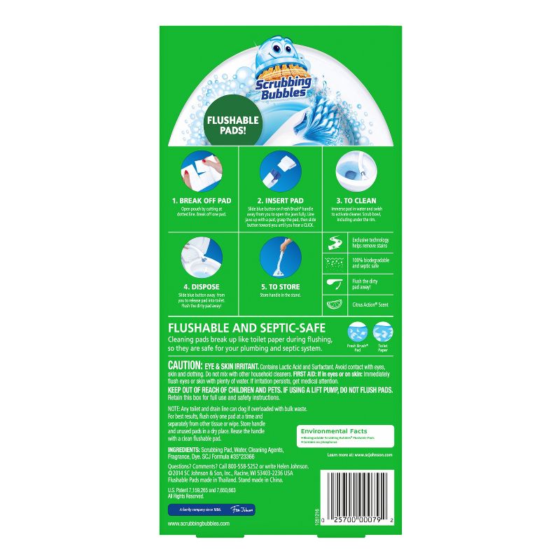 Scrubbing Bubbles Fresh Brush Toilet Cleaning System Starter Kit with 4 Refills, 4 of 6
