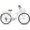WEIZE Beach Cruiser Bike, 26 inch Commuter Bicycle for Adult 7-Speed Comfortable White City Bikes with Rear Rack or Basket, Ergonomic Upright Design - 3 of 4