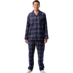 #followme Mens Plaid Button Front Flannel Pajamas Set / Winter Pajamas - 1 of 2