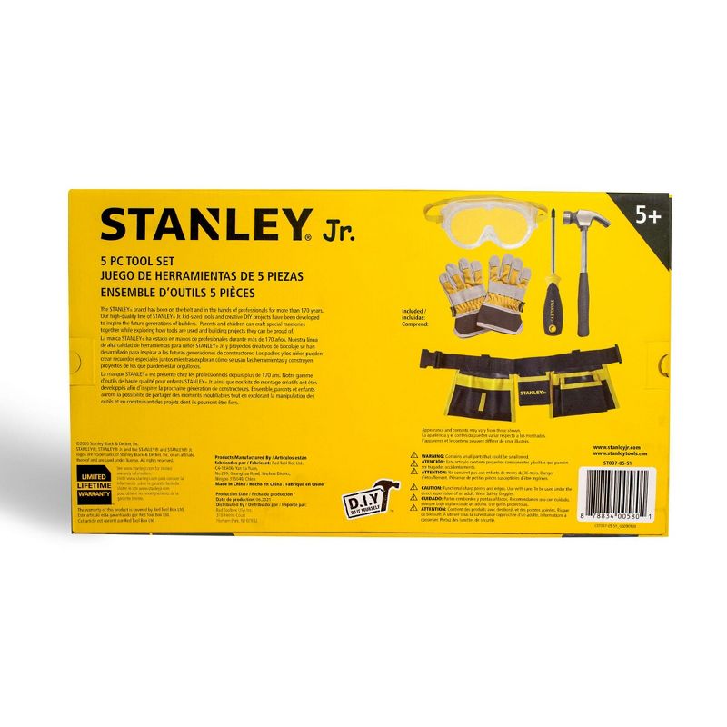 Red Tool Box Stanley Jr. 5 Piece Tool Set | Real Tools for Kids Box Set, 3 of 4