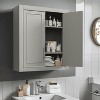 MAYEERTY Bathroom Storage Cabinet Wooden Wall-Mounted Cabinets for Home, Small Space, Gray, 26*22*8in - 3 of 4
