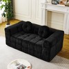 GDFStudio Nyra Modern 66.5" Boneless Upholstered Loveseat Sofa with 2 Circular Pillows - 2 of 4