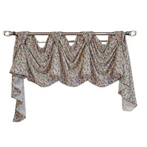 RLF Home 3" Rod Pocket High Quality Fabric Petite Flower 3-S Victory Swag for Windows 54" x 15" Multi - 1 of 4