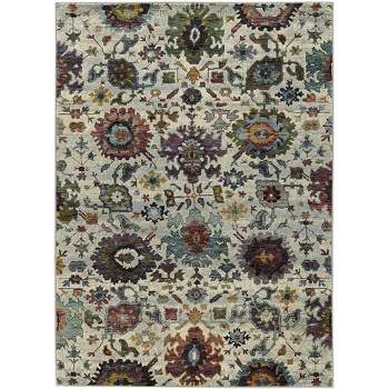 ‎Oriental Weavers Pasargad Home Andorra Collection Fabric Stone/Multi Oriental Pattern- Living Room, Bedroom, Home Office Area Rug, 10' X 13' 2"