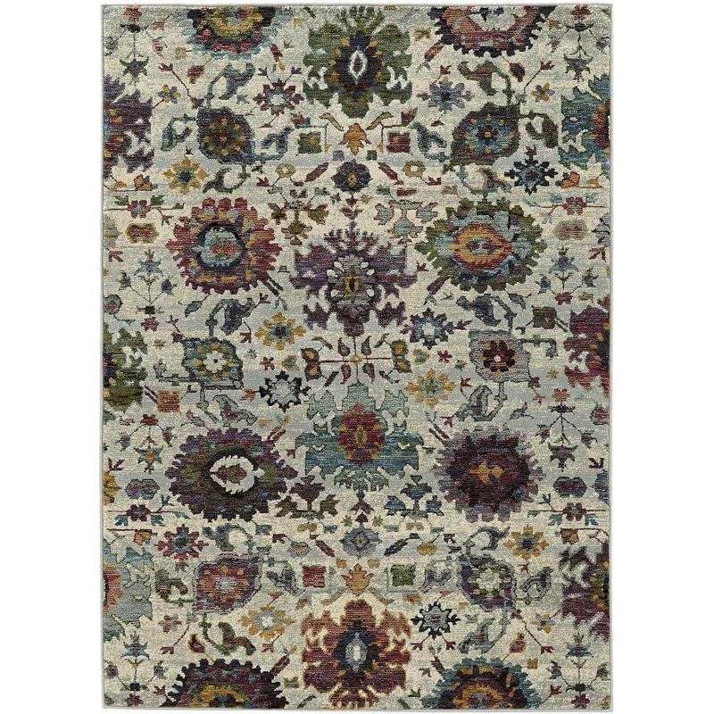 ‎Oriental Weavers Pasargad Home Andorra Collection Fabric Stone/Multi Oriental Pattern- Living Room, Bedroom, Home Office Area Rug, 10' X 13' 2", 1 of 2