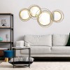 GlasFlength Decorative Wall Mirrors Wall Art Round Mirror Vanity Mirror Accent Mirror Metal Frame Mirror for Living Room, Gold, 42.3"*1.5"*22" - 2 of 4