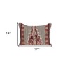 HomeRoots 14" X 20" Beige and Pink Southwestern Cotton Throw Pillow With Embroidery - 3 of 4