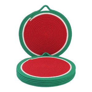 REGALWOVEN Farmhouse Round Placemats Set of 6 Woven Placemats for Dining Table Decor Kitchen Table Mat Wipe Clean - 1 of 4