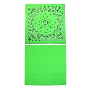 CTM Cotton Solid and Paisley Print Neon Bandana Kit (Pack of 2) - 1 of 4