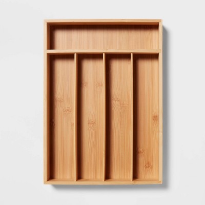 Bamboo 5 Compartment Flatware Drawer Organizer Brown - Brightroom™