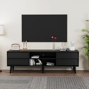 HDZNVF 63 Inch TV Stand Features Vintage-style and Bevel Design - 1 of 4