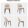 Upholstered Dining Chairs Set of 2,Modern Fabric Dinner Chairs with Wood Legs,Large Dining Room Kitchen Chairs with High Back and Deep Seat - 4 of 4