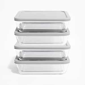 Dura Culina® 8pc 6.5-Cup Size Rectangular Stackable Glass Food Container Set - 1 of 4