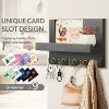 LunaLulinlk Key Holder for Wall, Dinosam Mail Organizer Wall Mount with 5 Key Hook and Mail Holder, Designer Key Rack Suitable Black - 2 of 4