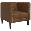 vidaXL Chesterfield Sofa Chair Brown Faux Suede Leather - 2 of 4