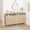Coucheta Rattan Sideboards Set of 2, Modern Buffet Storage Cabinets with Doors & Shelf, Buffet Console for Living Room, Dining Room, Entryway - 3 of 4