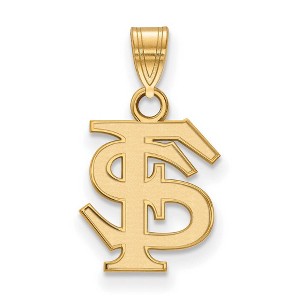 Black Bow Jewelry 14k Yellow Gold Plated Sterling Silver Florida State Seminoles NCAA Small Pendant - 1 of 3