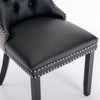Gulches Tufted Dining Chairs Set of 2 - Black+Gray PU&Velvet, Solid Wood Frame, Nailhead Trim, Modern High-End Design (300lbs Capacity) - 4 of 4