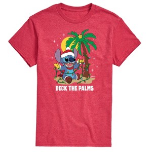 Men's - Lilo and Stitch - Deck the Palms Christmas Short Sleeve Graphic T-Shirt - 1 of 4