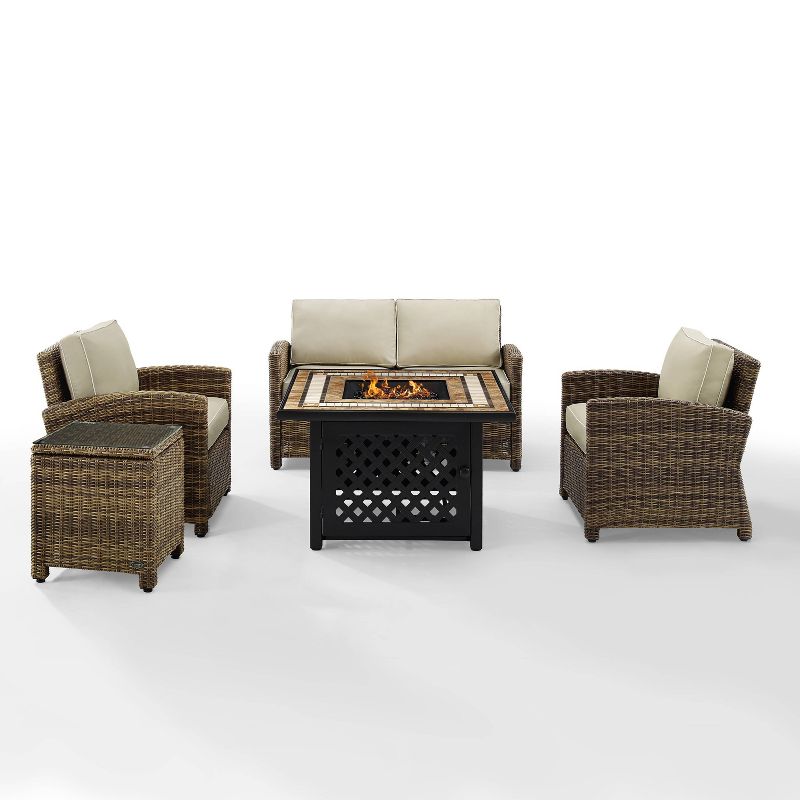 Crosley 5pc Bradenton Steel Outdoor Patio Fire Pit Furniture Set , 1 of 12