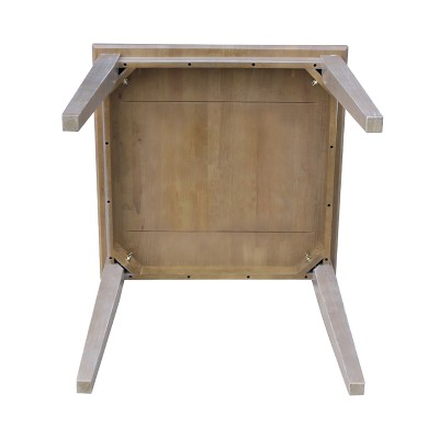 Transitional Solid Wood 30" Square Dining Table in Washed Gray