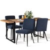 5-Piece Dining Table Set for 4 ,Rectangular 59" Dining Table Wood Grain Top with Upholstered Dining Chairs for Dining Room, Living Room-Tanpinhause - 2 of 4