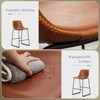 Space-Saving Industrial Dining Chairs: Low-Profile Metal Base + Contoured Faux Leather Seat, Ideal for Kitchen Islands - 2 of 3