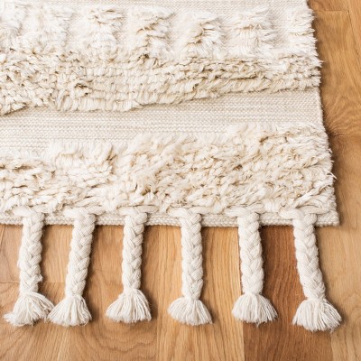 Ivory Beige Hand-Knotted Wool Accent Rug 2' x 3'
