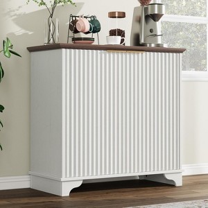 Fluted Buffet Sideboard with Storage, Modern Coffee Bar Cabinet with Adjustable Shelves, Kitchen Hutch - 1 of 4