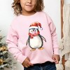 Watercolor Penguin Bubblegum - Toddler Graphic Sweatshirt - 3 of 4