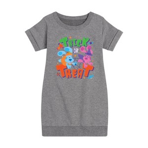 Girls' - Blue's Clues & You! - Trick Or Treat Graphic Short Sleeve Fleece Dress - 1 of 4