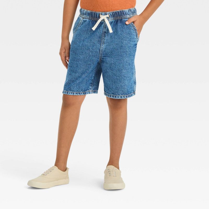 Boys' Relaxed 'At the Knee' Pull-On Jean Shorts - Cat & Jack™, 1 of 5