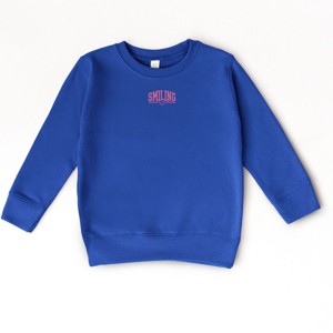 The Juniper Shop SmileyWorld Embroidered Arched Varsity Toddler Sweatshirt - 1 of 3