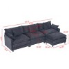 108'' L-Shaped Modular Sectional Sofa with Ottoman, Deep Seat Chenille Couch with Pillows for Living Room Apartment-3irtyhousy - 4 of 4