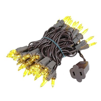 Novelty Lights 11 Feet 50 Mini Christmas Lights, Brown Wire String, Traditional Vintage Brown Christmas Light, 2.5 Inch Spacing, UL Listed