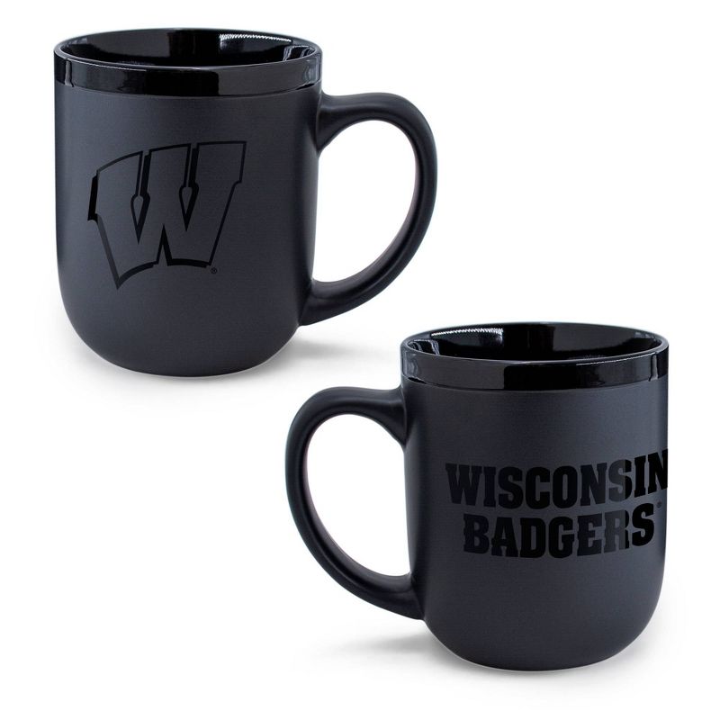 NCAA Wisconsin Badgers 12oz Ceramic Coffee Mug - Black, 3 of 4