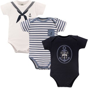 Little Treasure Baby Boy Cotton Bodysuits 3pk, Sailor - 1 of 1