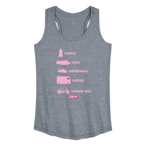 Women's - Barbie - Barbie Vehicles Graphic Racerback Tank - 1 of 4