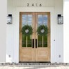 2 Pack Artificial Wreaths Front Door Norfolk Pine Cedar Greenery with Bows Real Holiday Decoration Indoor Outdoor No Assembly Needed - 4 of 4