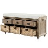 NicBex Modern 42" Storage Bench with 3 Drawers and 3 Rattan Baskets for Entryway and Living Room - 4 of 4
