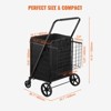VYNXARIA Folding Shopping Cart with Removable Waterproof Liner, 330LBS Large Capacity Jumbo Grocery Cart with Dual Basket - 4 of 4