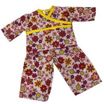 Doll Clothes Superstore Bright Red, Pink And Yellow Flower Pajamas That Fit 15-16 Inch Baby Dolls