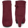 Perphy Women's Round Toe Zipper Platform Block Heel Ankle Boots - 2 of 4