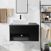 ELECWISH 28-Inch Bathroom Vanity, Modern Black Wall Mounted Bathroom Vanity with 1-Door and 1-Drawer - 2 of 4