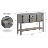 48 Inch Farmhouse Console Table with Storage, Farmhouse Entry Table with 2 Drawers and Cabinets with Shelves for Entryway Living Room - 2 of 4